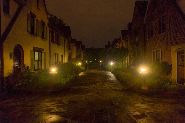 Mayfair Lane in Buffalo glows softly in the evening light